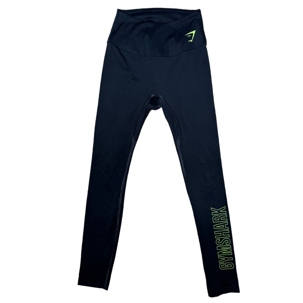 Gymshark Training Leggings S Black Green 7/8 Length